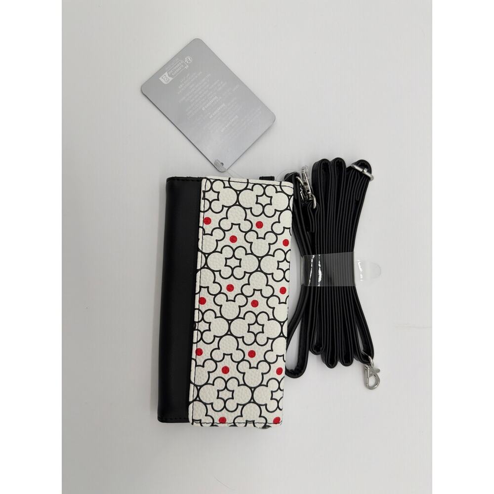 Disney Parks Mickey Mouse Icon Logo White and Crossbody Wallet Bag Purse NWT